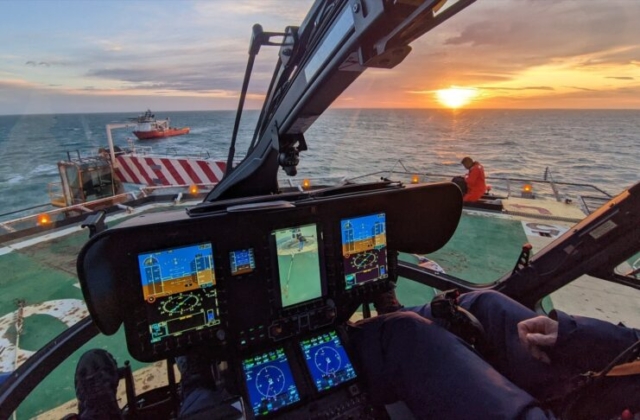 Operación de Helicópteros Marinos en la Base de Río Cullen, Tierra del Fuego – Aproximación a plataforma offshore (Federico Campbell)