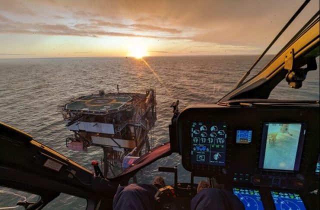 Operación de Helicópteros Marinos en la Base de Río Cullen, Tierra del Fuego – Aproximación a plataforma offshore (Federico Campbell)